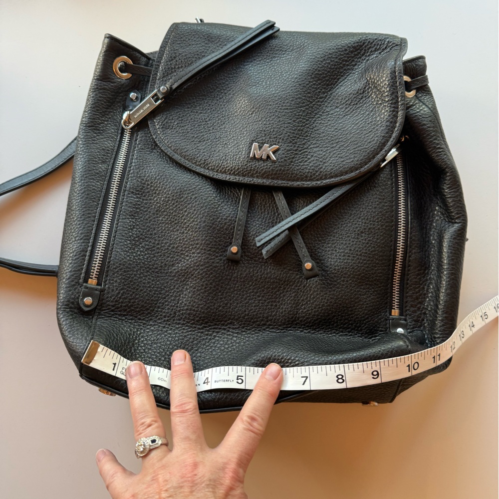 Michael Kors  Black Pebbled Leather Backpack